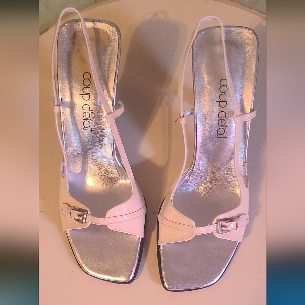 Women's White Strappy Heels